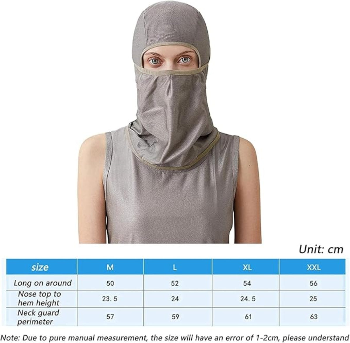 EMF Shielding Full Head Cover Hood — 100% Silver Fiber Radiation Protection Mask