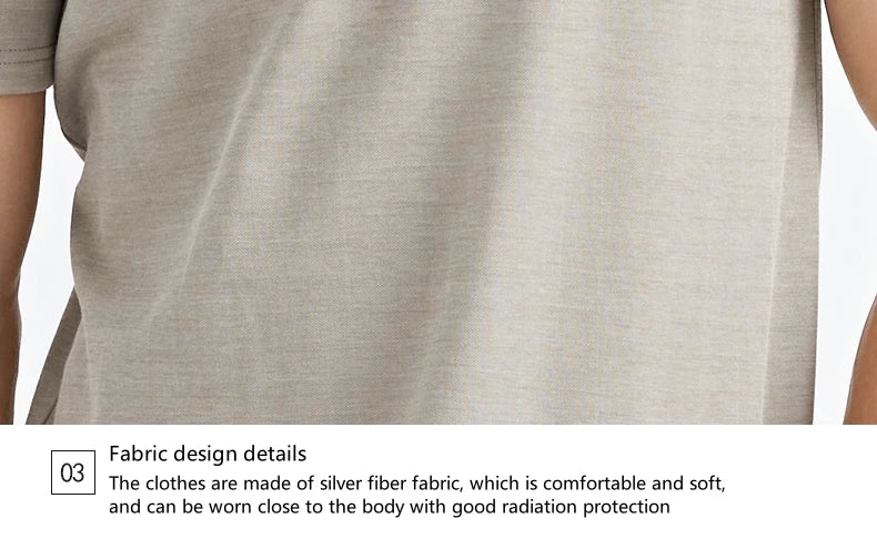EMF Shielding Short Sleeve Shirt – 34.2% Silver Fiber, Cotton Lining