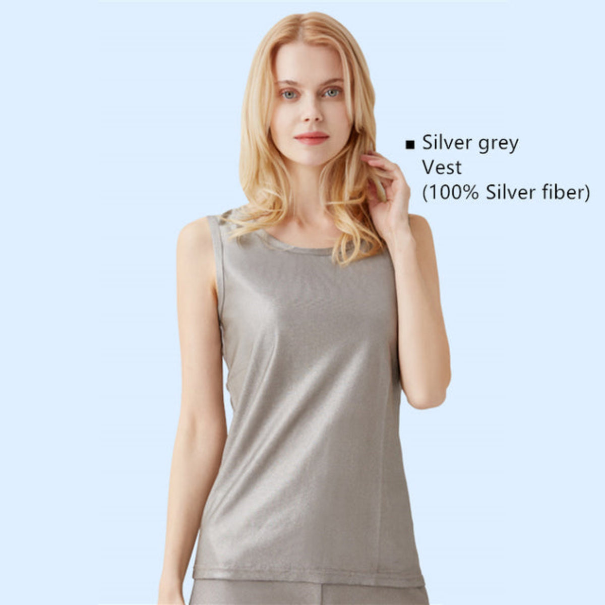 Women's Silver Fiber EMF Protection Wear — Tank Top, Shorts, or Set (100% Silver Fabric)