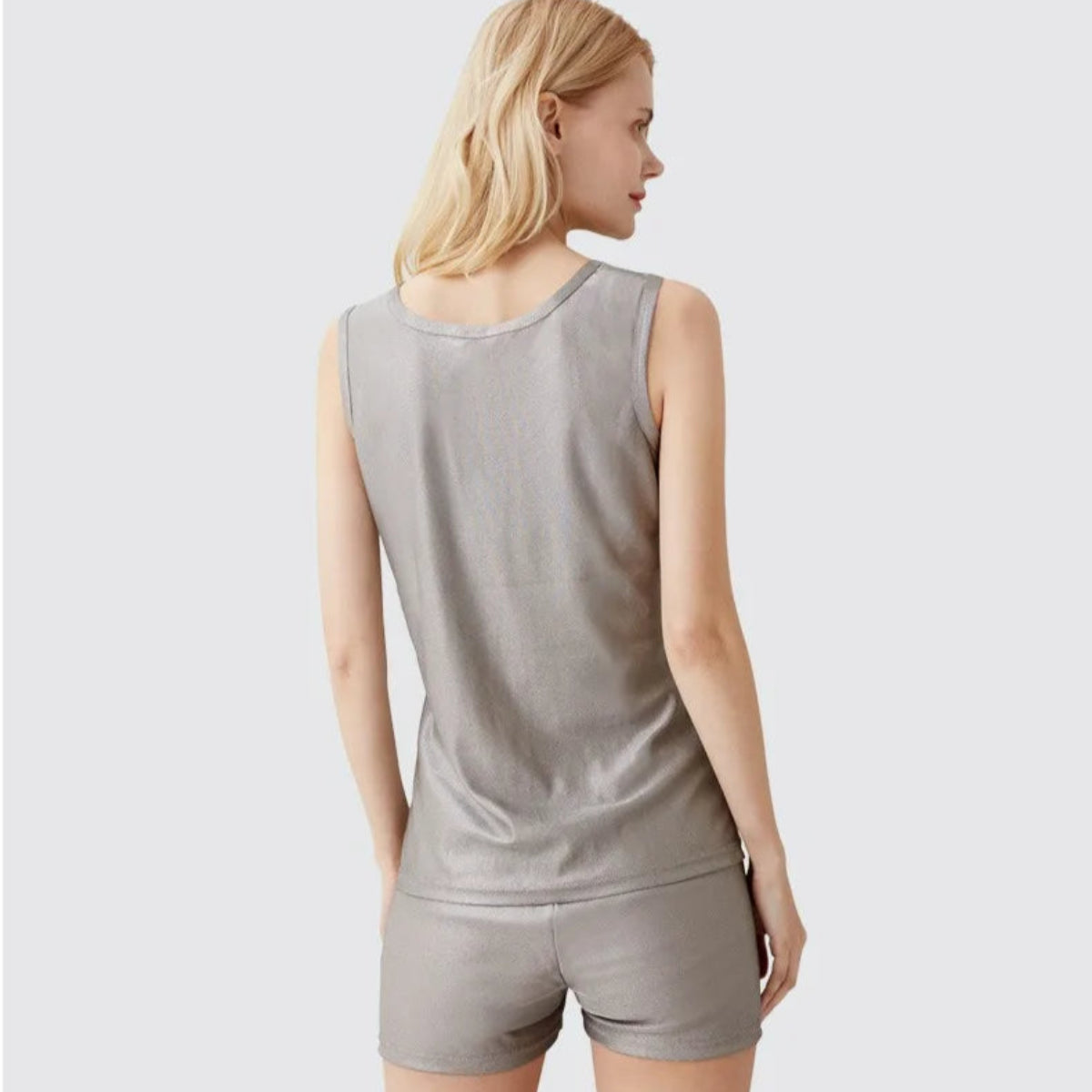 Women's Silver Fiber EMF Protection Wear — Tank Top, Shorts, or Set (100% Silver Fabric)