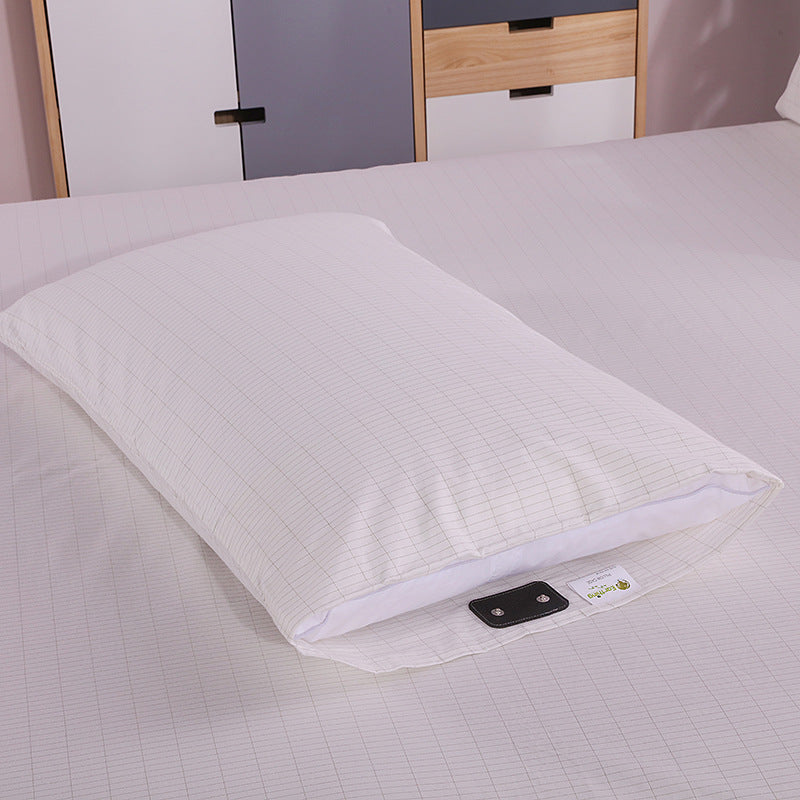 Grounding Pillowcase with Silver Fiber – White Cotton for EMF Protection & Better Sleep