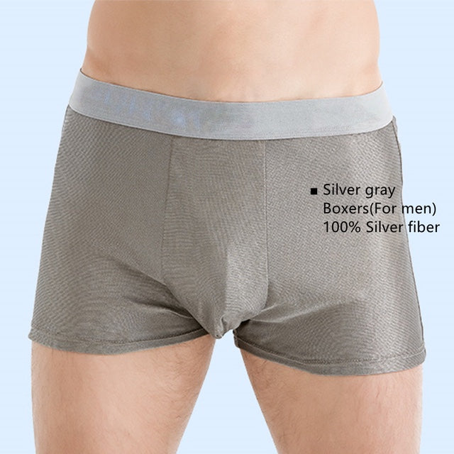 Men's Silver Fiber EMF Shielding Clothing — Sleeveless Vest, Boxers, or Set (100% Silver Fiber)