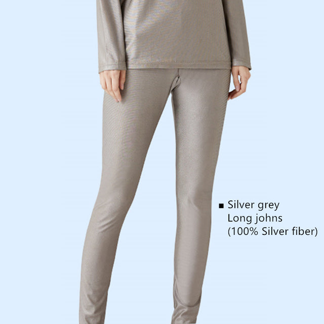 Women's Silver Fiber Long Sleeve Tee — Lightweight EMF/5G Shielding, Breathable