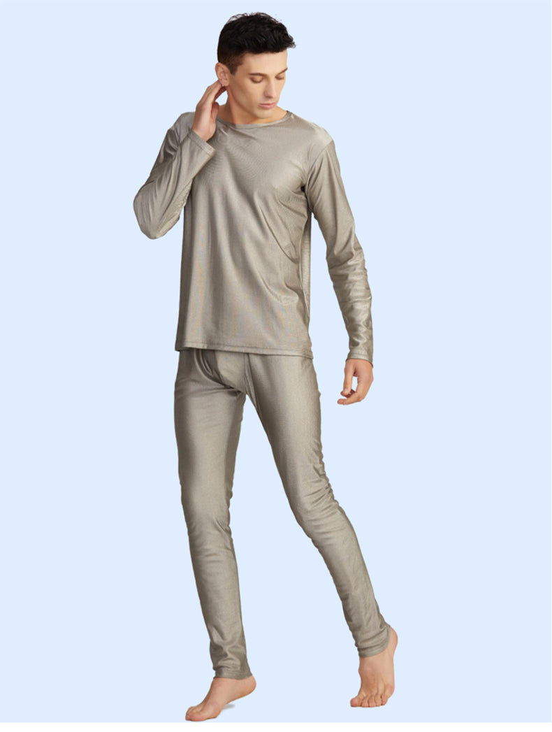 White Bear Tech Men's Silver Fiber Long Sleeve EMF Shielding Shirt — Radiation Protection, 100% Silver Fabric