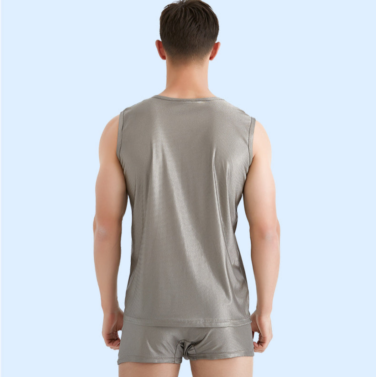 Men's Silver Fiber EMF Shielding Clothing — Sleeveless Vest, Boxers, or Set (100% Silver Fiber)