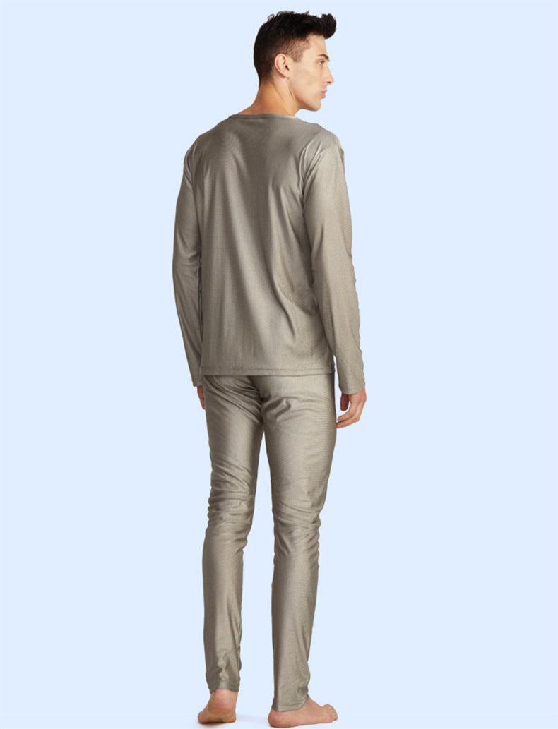 White Bear Tech Men's Silver Fiber Long Sleeve EMF Shielding Shirt — Radiation Protection, 100% Silver Fabric