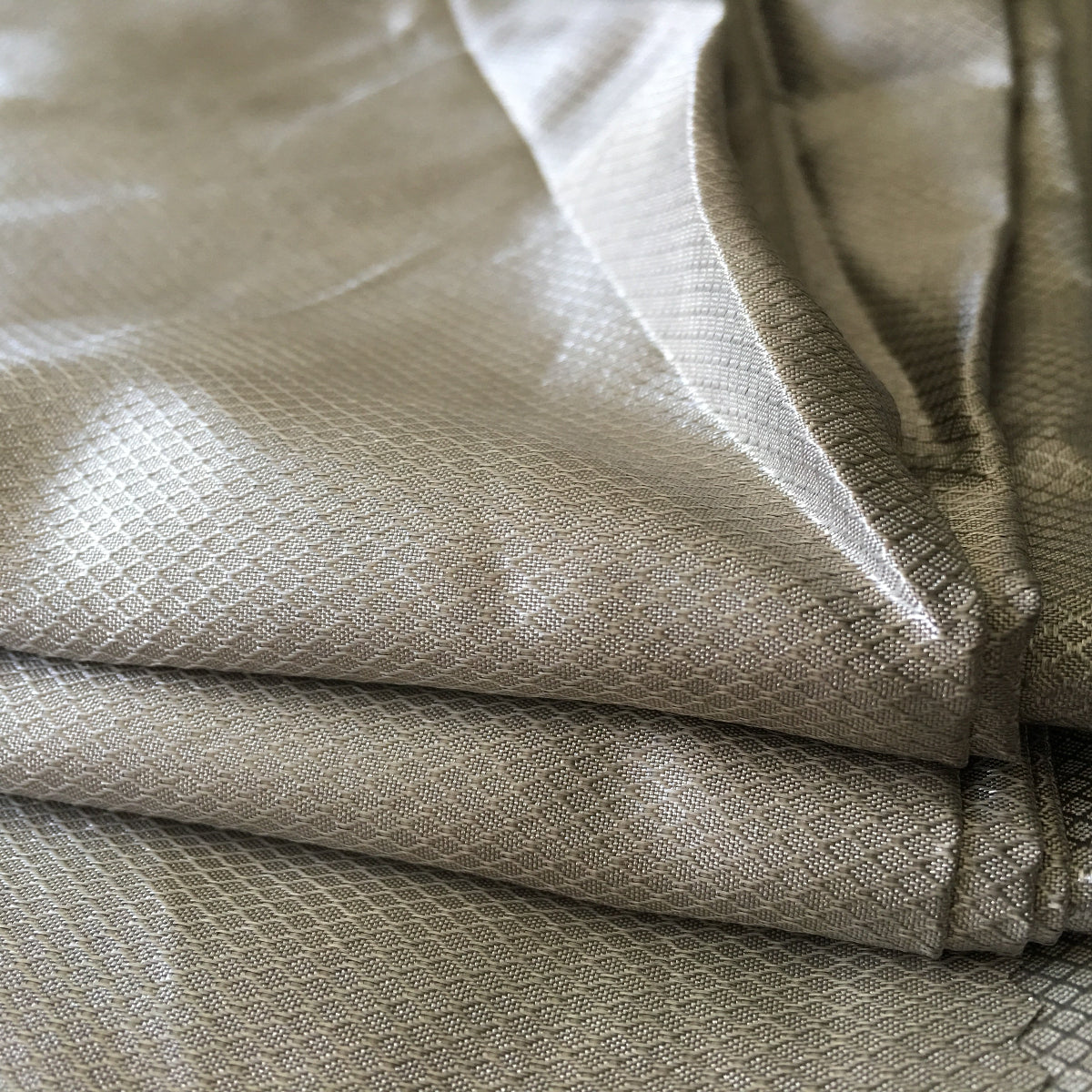 100% Silver Fiber Conductive Fabric — Diamond Pattern, 5G Anti-Radiation Shielding Cloth