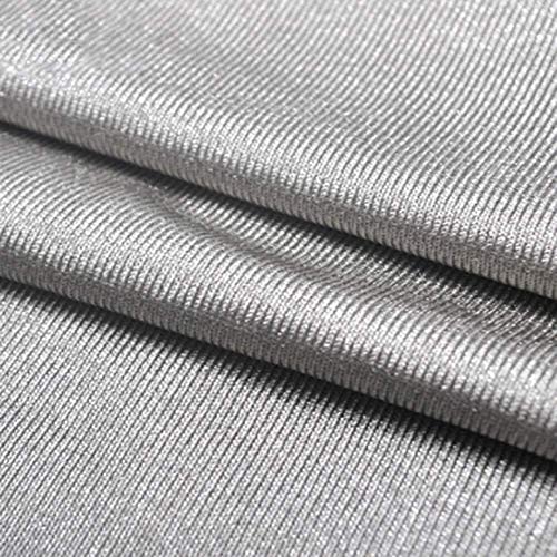 100% Silver Fiber Faraday Fabric — 2-Way Stretch Knitted EMF/RF Shielding Cloth