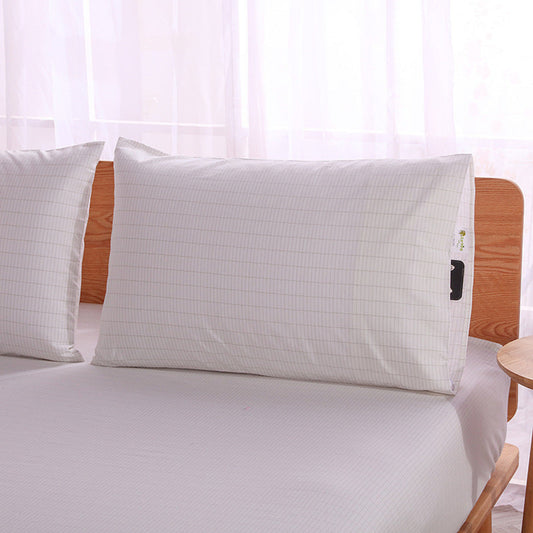 Grounding Pillowcase with Silver Fiber – White Cotton for EMF Protection & Better Sleep