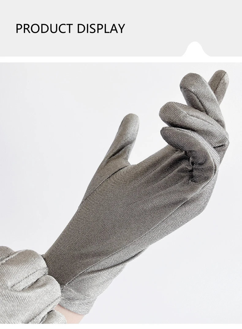 Anti-Radiation Full-Finger Silver Gloves – 100% Silver Fiber