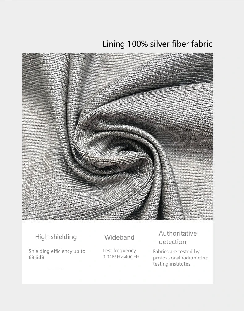 EMF Shielding Sweatshirt with 100% Silver Fiber Inner Layer for Daily Electromagnetic Protection