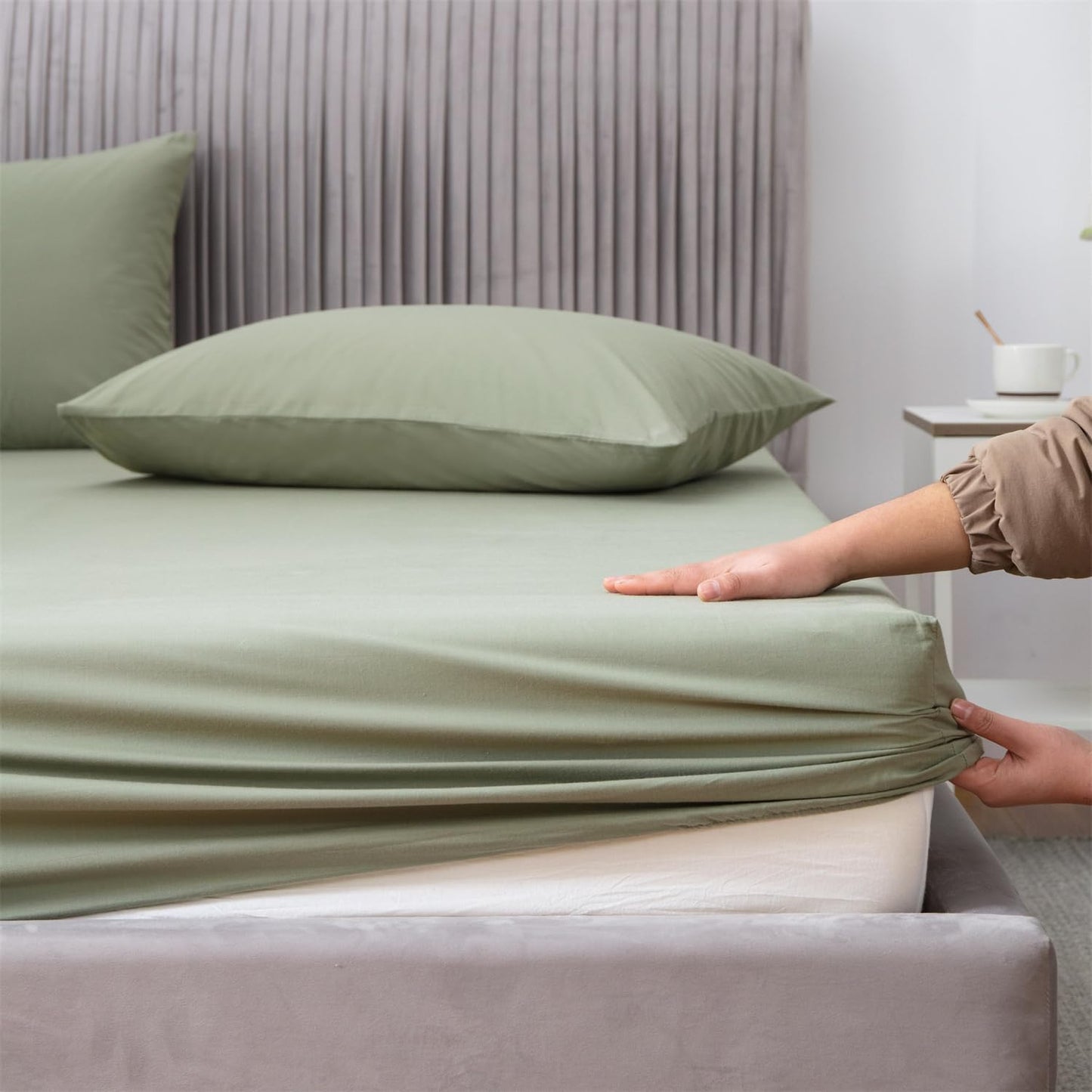 Earthing Fitted Sheet – 95% Cotton + 5% Silver Fiber, Conductive Grounding Sheet for EMF Protection & Better Sleep