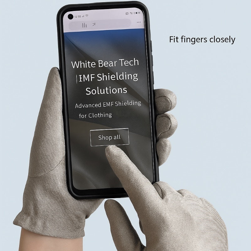 Anti-Radiation Full-Finger Silver Gloves – 100% Silver Fiber