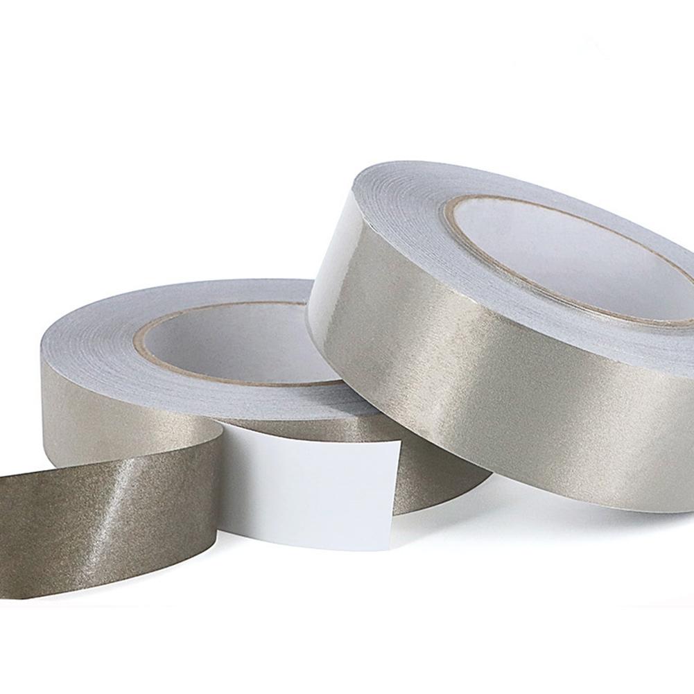 Silver Double Sided Conductive Adhesive Tape, High Shielding, Waterproof, for EMI LF EMF RFI RFID RF Signal Blocking, OEM Services